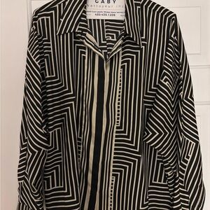 Mango Monochrome Striped Top